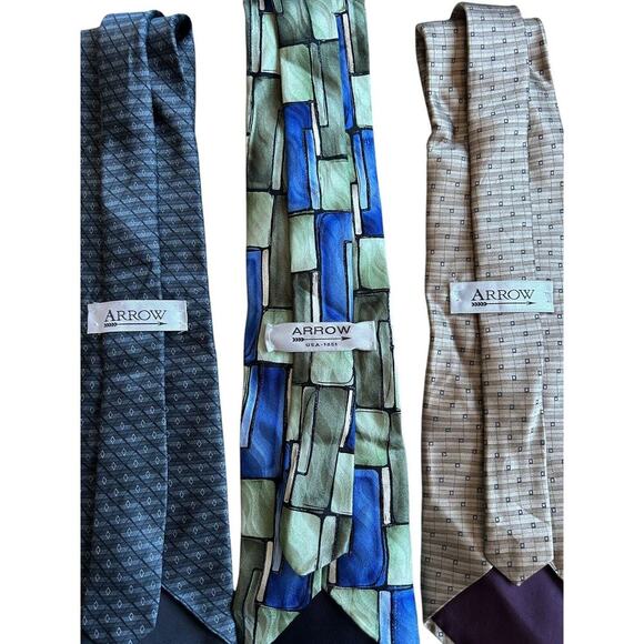3 Arrow NWOT Men’s Neckties Silk Ties Name brand Suit Accessories Professional - Picture 2 of 2